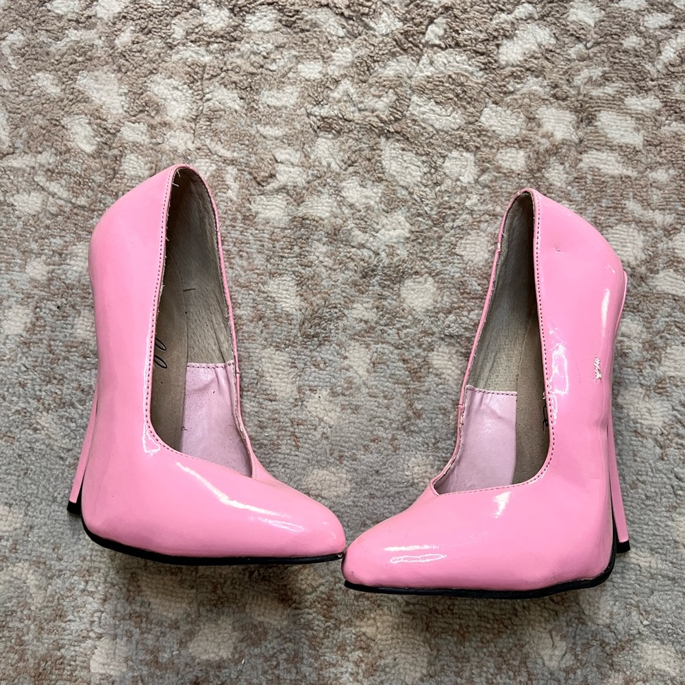 Pink Fetish Patent High Heel Pumps - Women